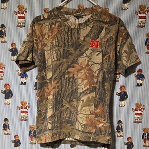 Vintage Nebraska Huskers Camouflage Shirt Boggy Creek Camo
